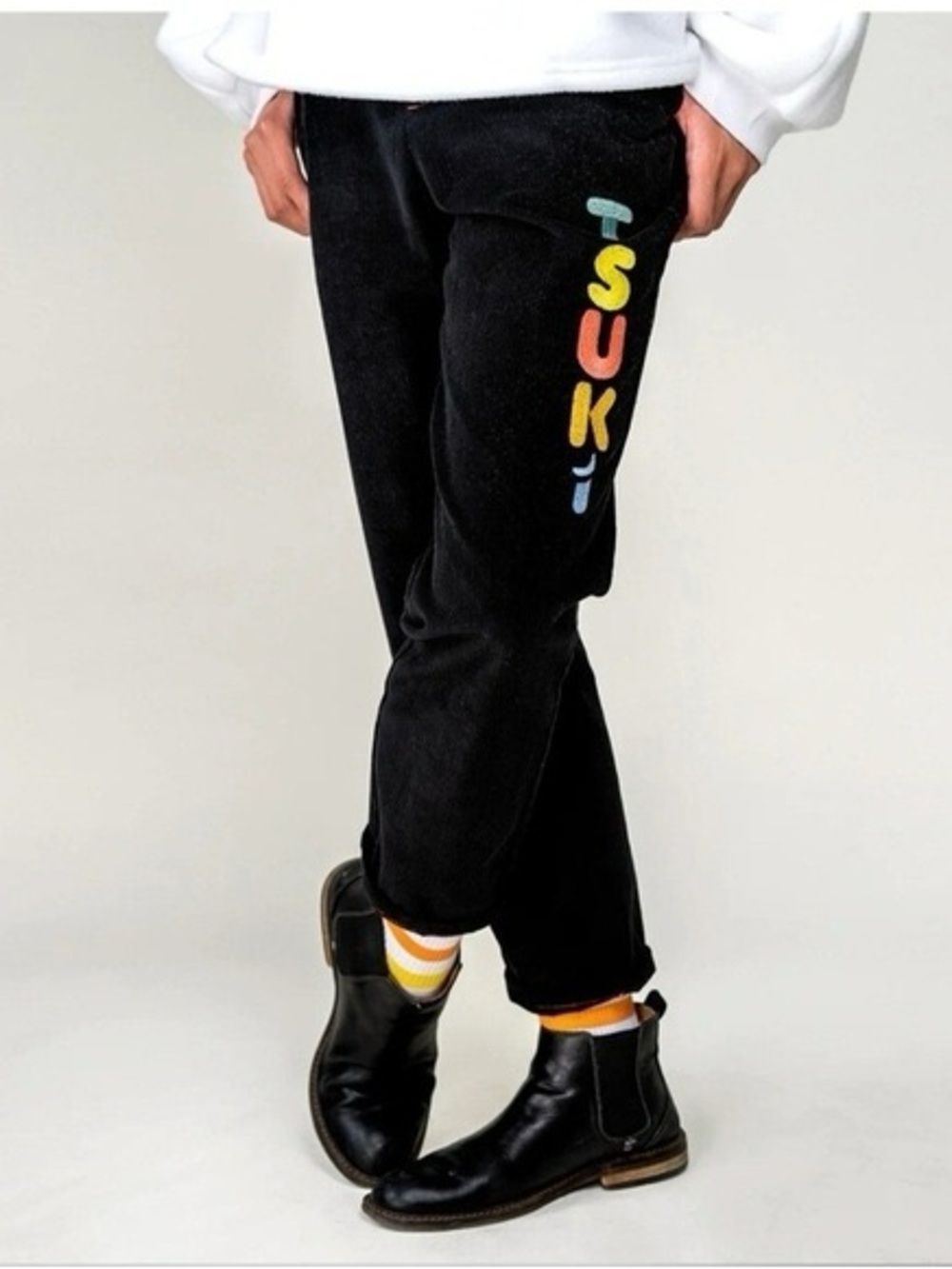TSUKI Market Size 30 Mischief Corduroy Trouser Spellout Leg Pants